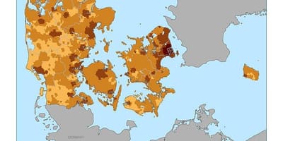 Danska karti gustoće stanovništva 