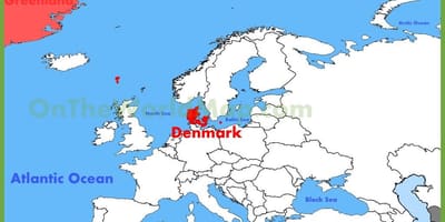 Kopenhagen-Danska je na karti Europe